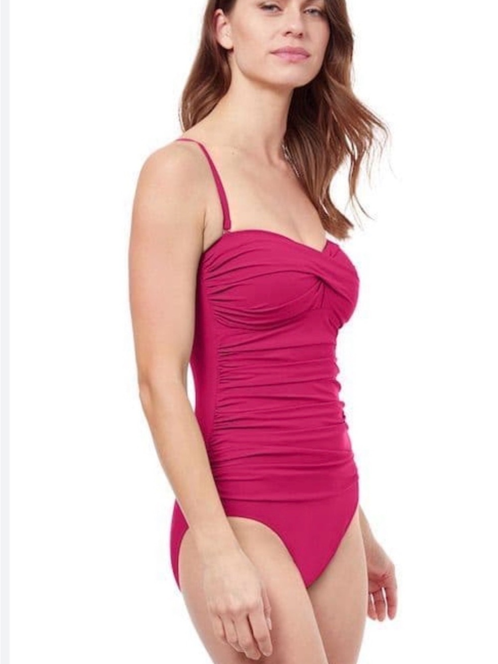 Gottex Hot Pink Twist-Front One-Piece Swimsuit